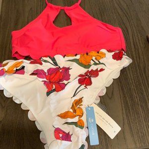 Cupshe M Scalloped Floral 2  piece